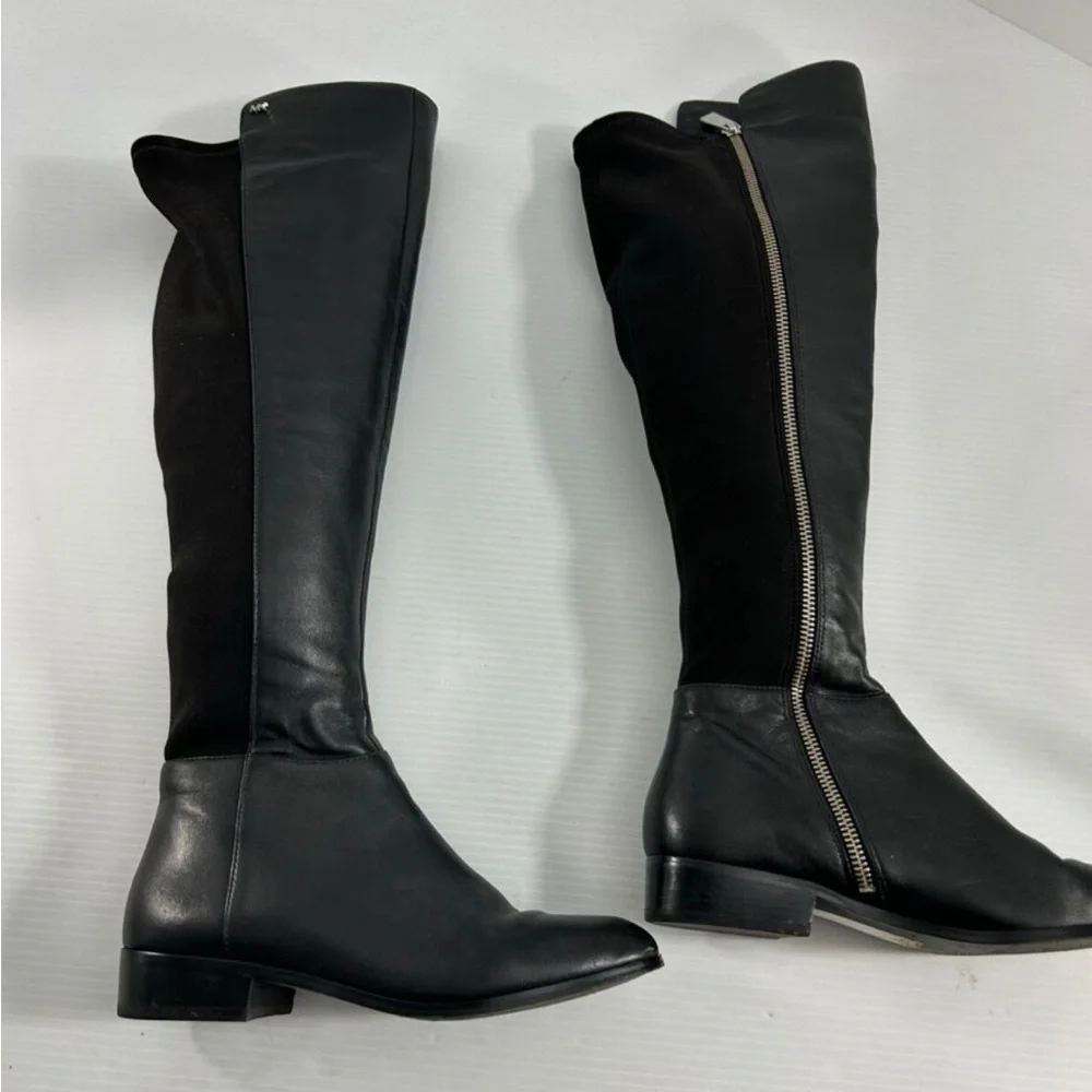 Michael Kors Womens Riding Boots Size 8.5 M Bromley Black Leather Knee H…